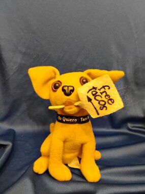 Yo Quiero TACO BELL Dog Chihuahua Plush 'Free Tacos' Sign 6"